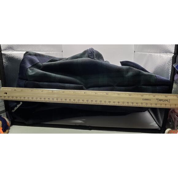 1990s Tommy‎ Hilfiger Plaid Backpack Navy Green Big Flag Logo Spellout Korea VTG - Picture 6 of 16